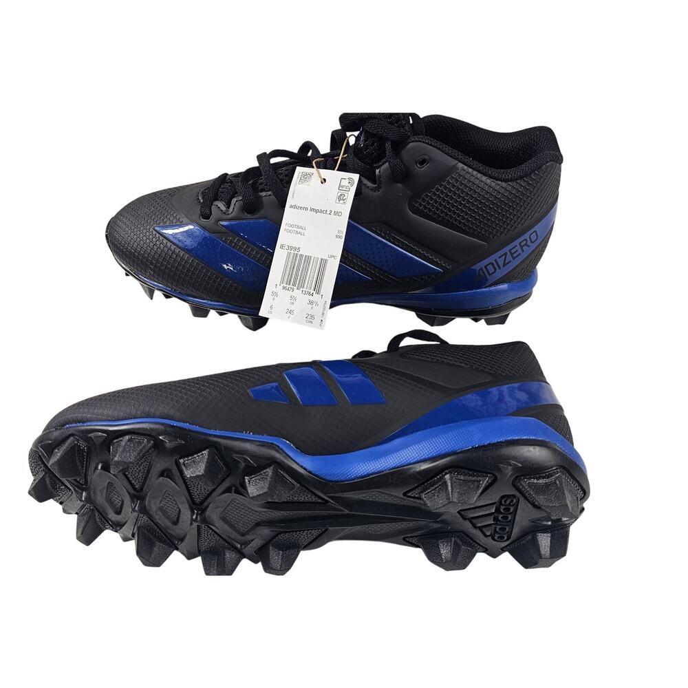 NWT adidas Adizero MD Football Cleats blue black sz 6 performance new
